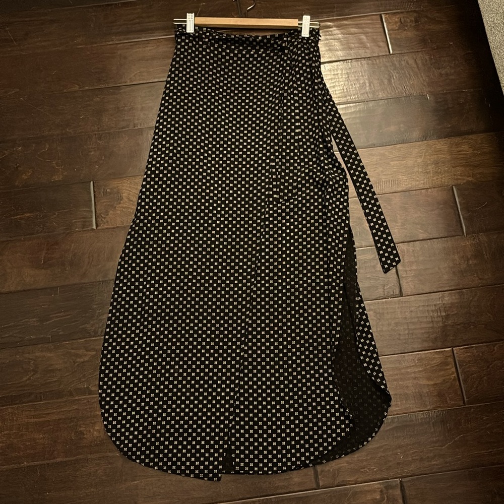 Simons long wrap style skirt